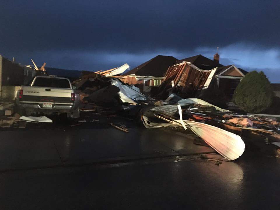 Severe storm damage in Garfield County after possible tornado